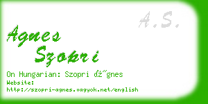 agnes szopri business card